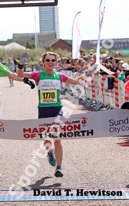 Susanne Hunter (Blyth) Winner of the womens Marathon of the North.